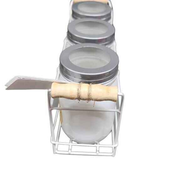 Rae Dunn Set of 3 Easter Candle Jars with Holder Rack Sept 4 2017 - Picture 7 of 7